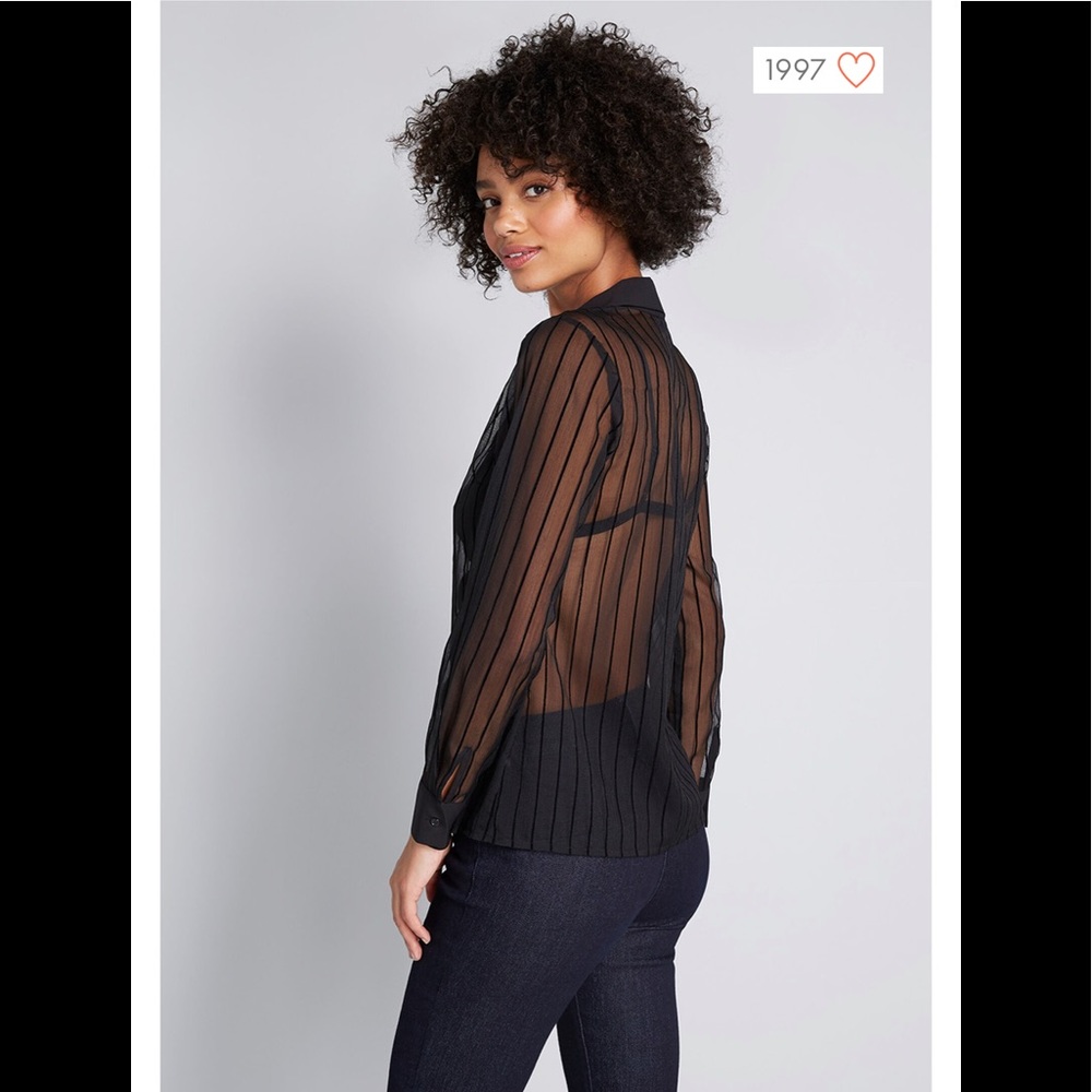 ModCloth Sheer Blouse - Picture 5 of 6